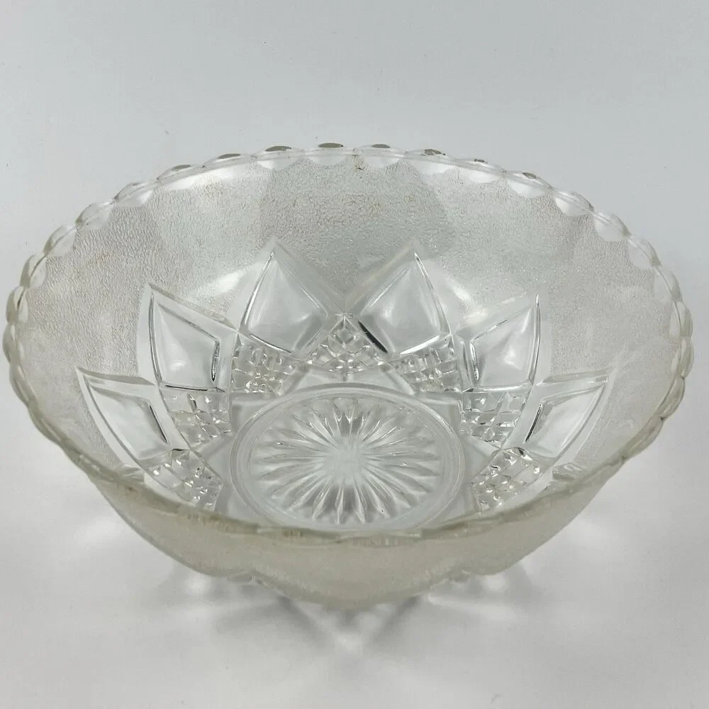Lot of 10 Glass Unbranded Clear Crystal Vintage Glassware